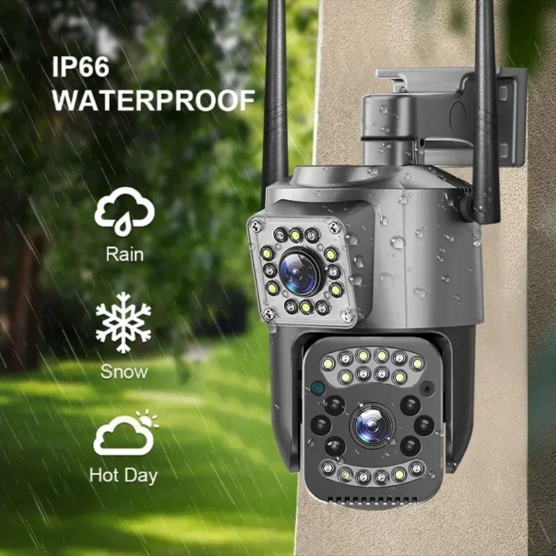 V380 Dual Lens Waterproof Outdoor Wifi IP Camera